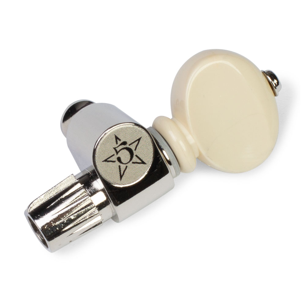 Five-Star 5th String Banjo Peg, Cream Knob on Nickel