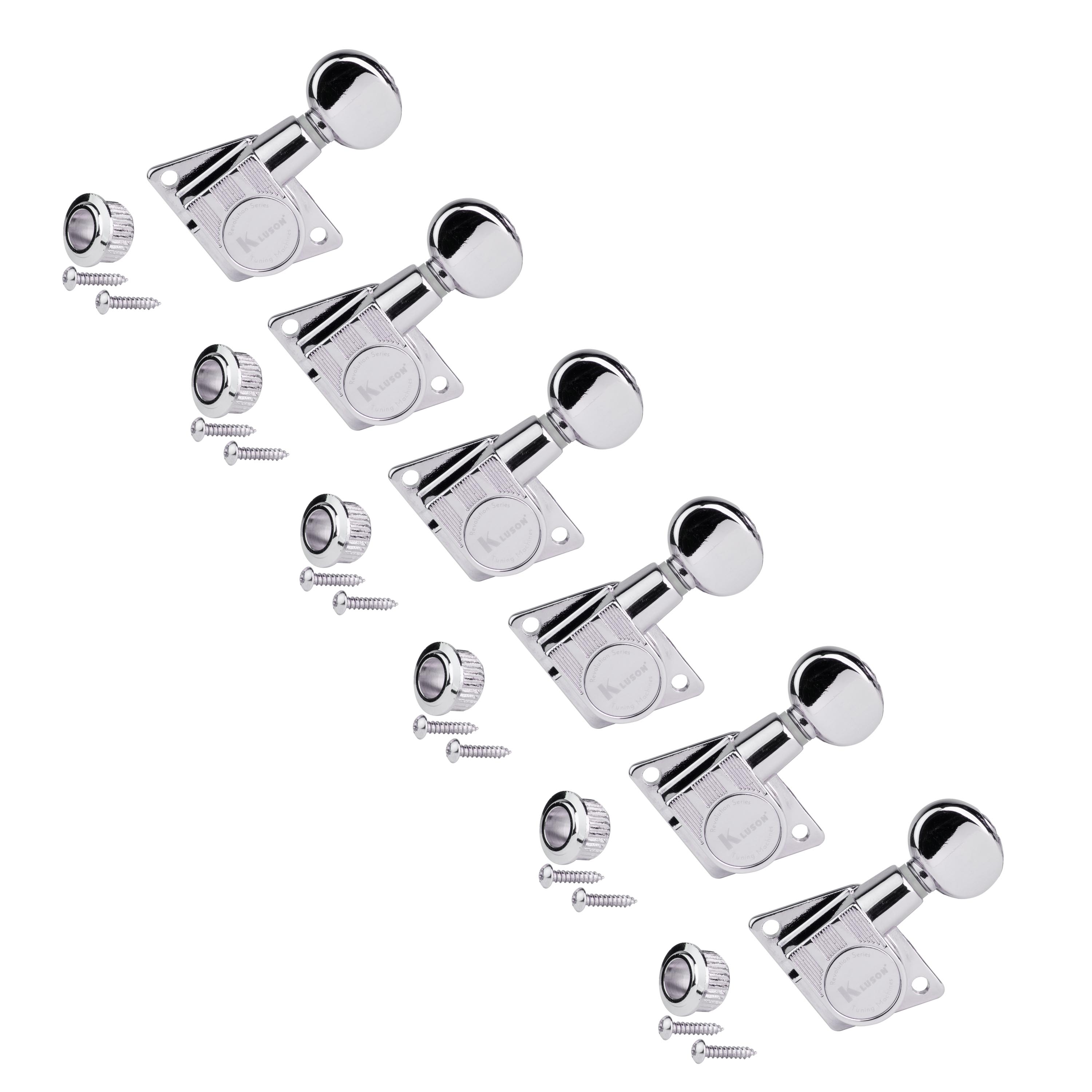 Kluson 6-In-Line Revolution Series F-Mount Tuners for Fender Guitars