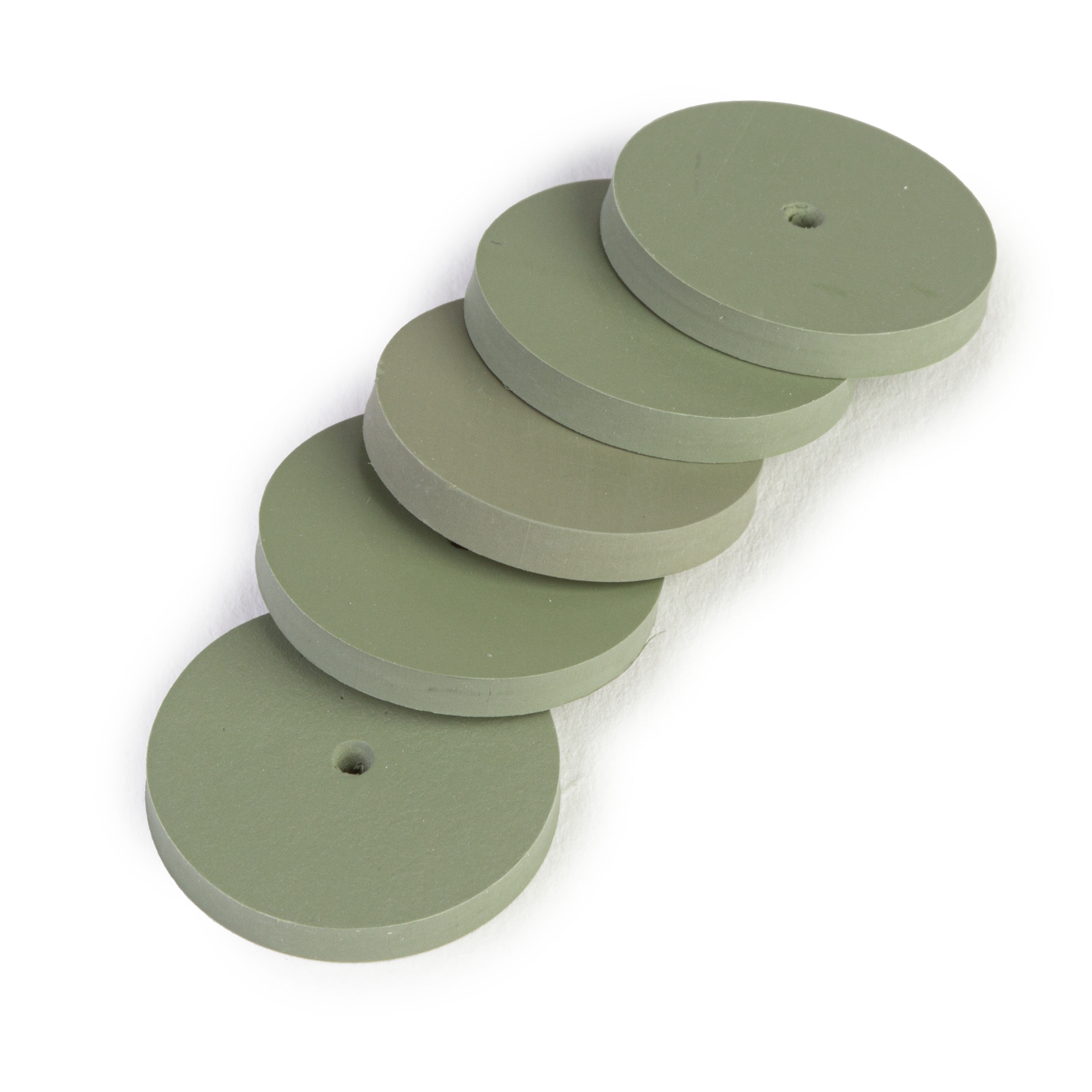 Fret Polishing Wheels, Extra-fine wheels (green), package of 5