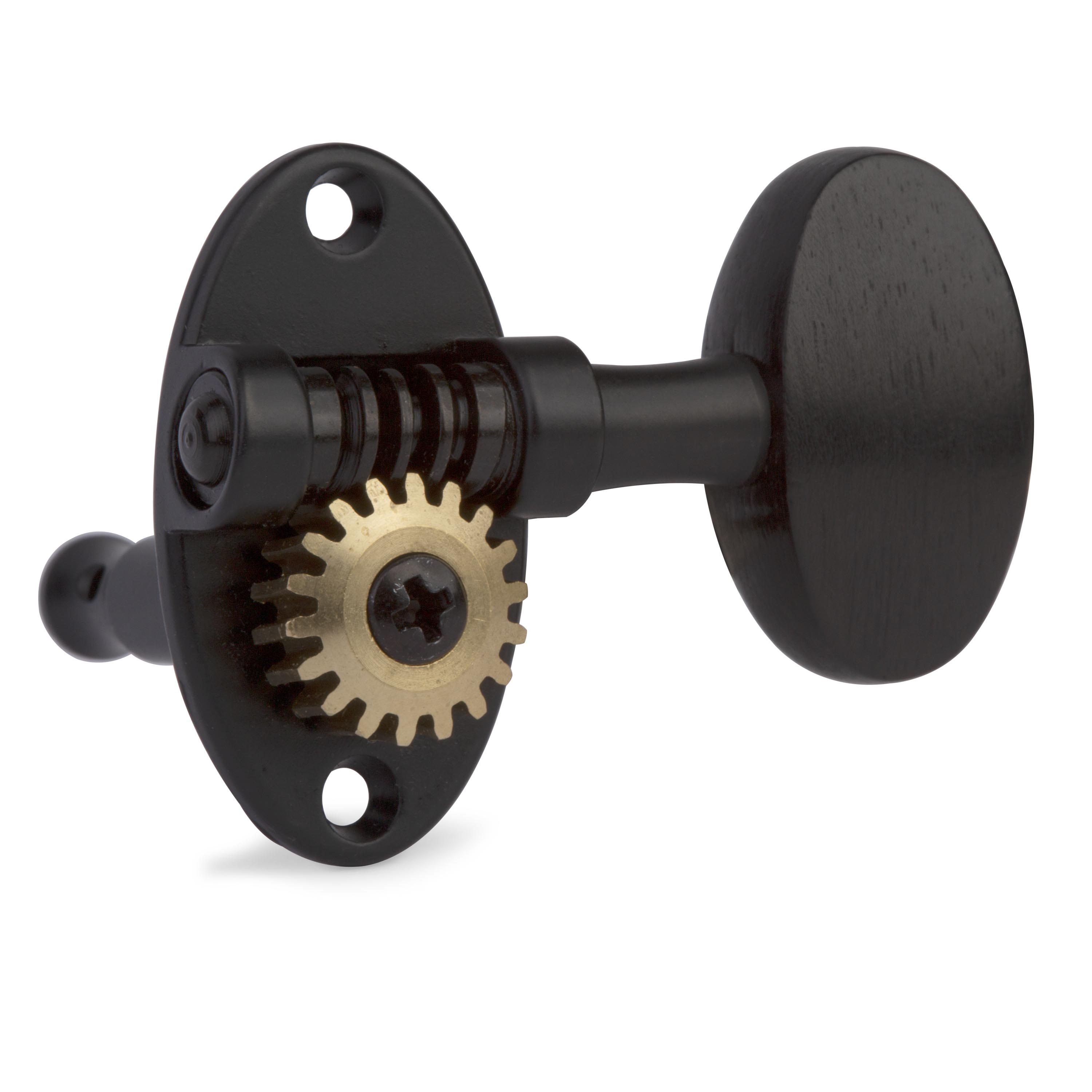 Schertler Guitar Tuning Keys for 3+3 Solid Pegheads - Ebony Knobs