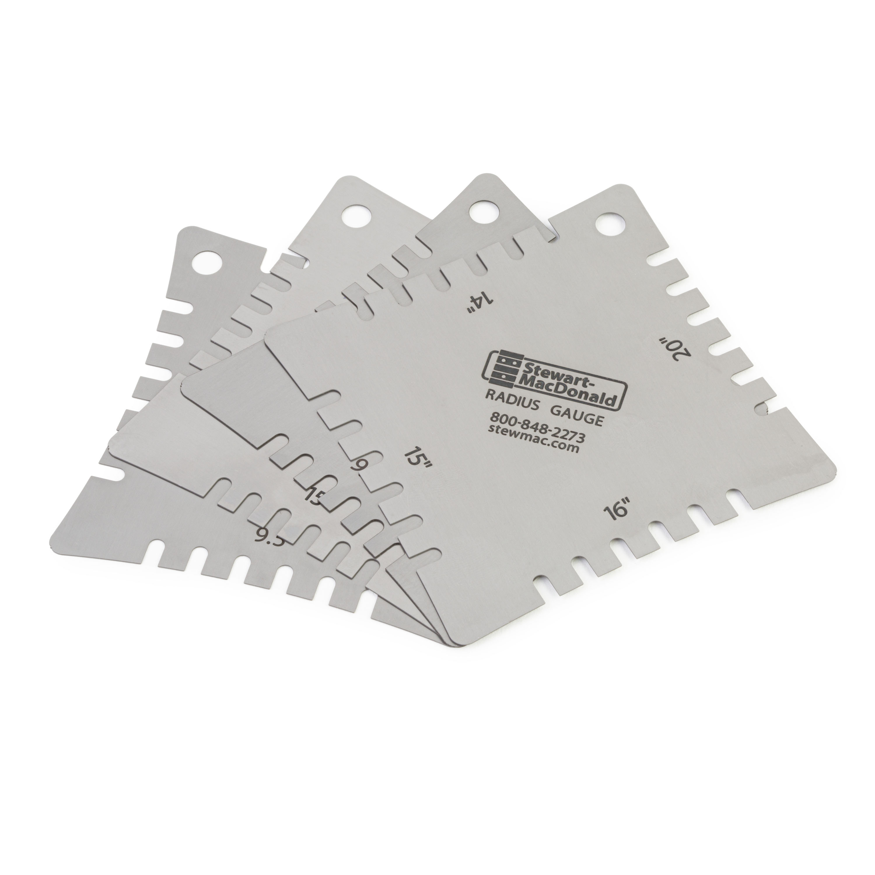 Radius Gauges, Notched, set of 4