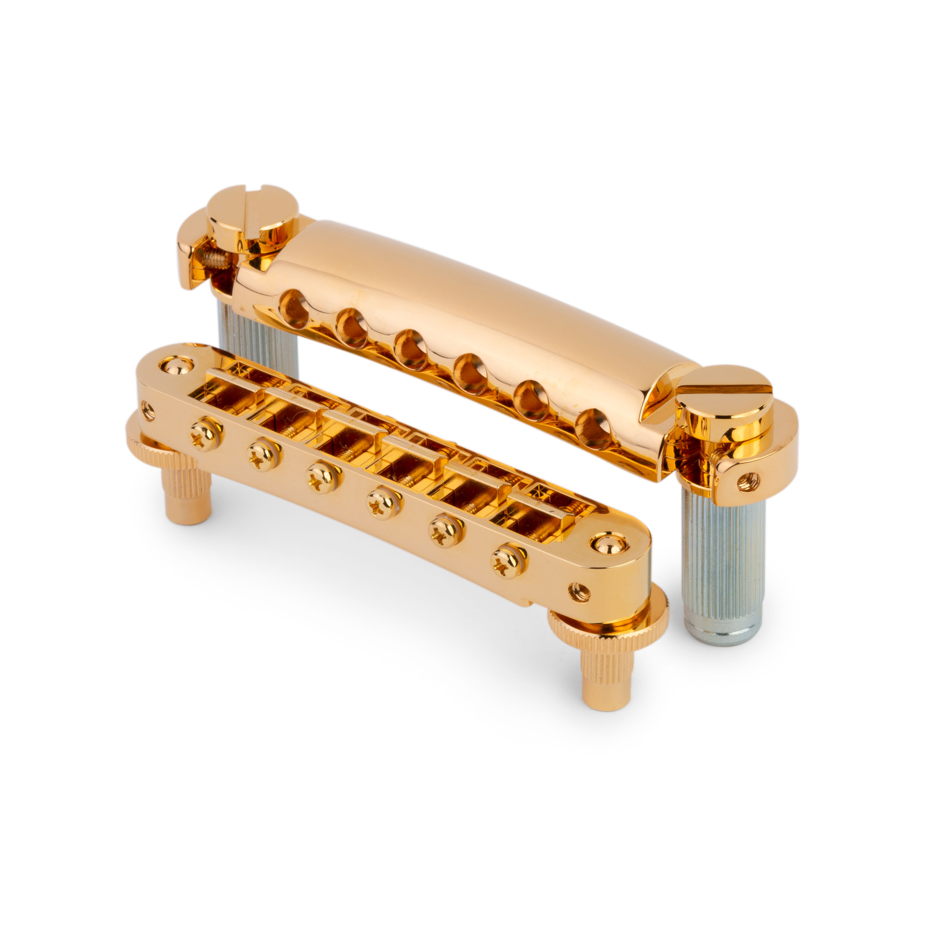 TonePros LPM04 Tune-o-matic Bridge and Tailpiece Set, Gold, Notched
