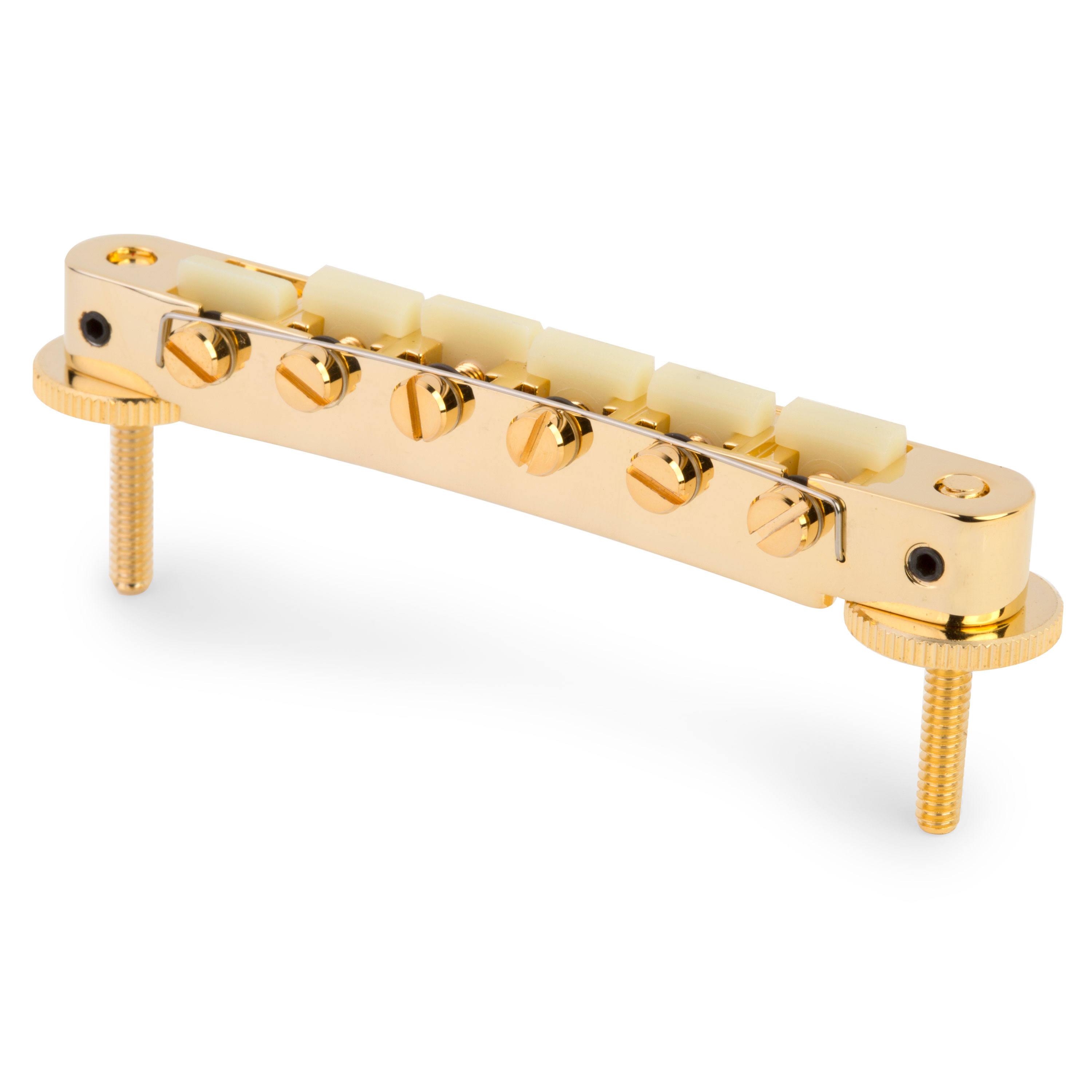 TonePros AVR2GP-C ABR-1 Tune-o-matic Bridge with G Formula Saddles, Gold, Unnotched