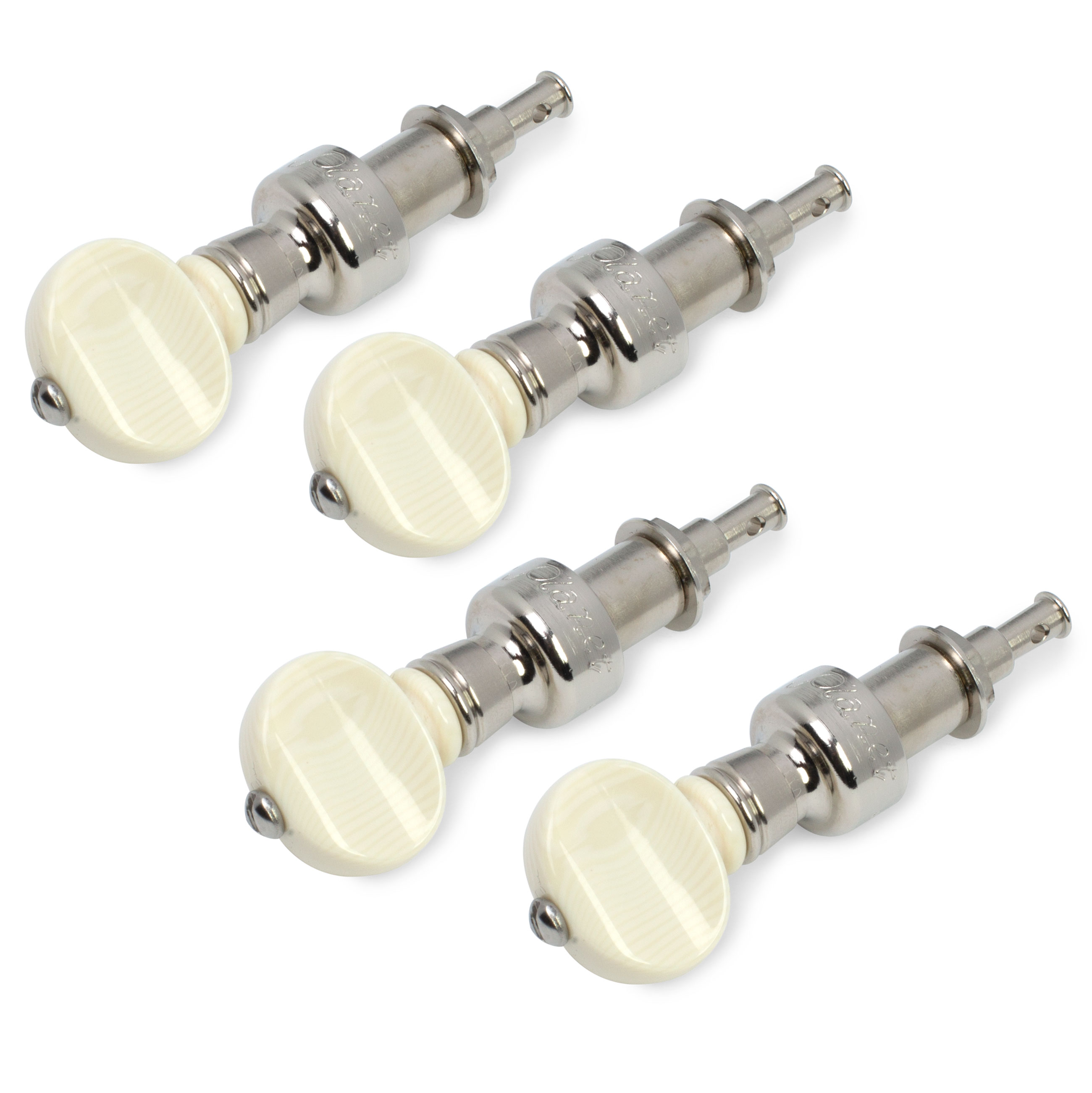 Five-Star Banjo Tuning Pegs, Ivoroid Knob on Nickel, Set of 4