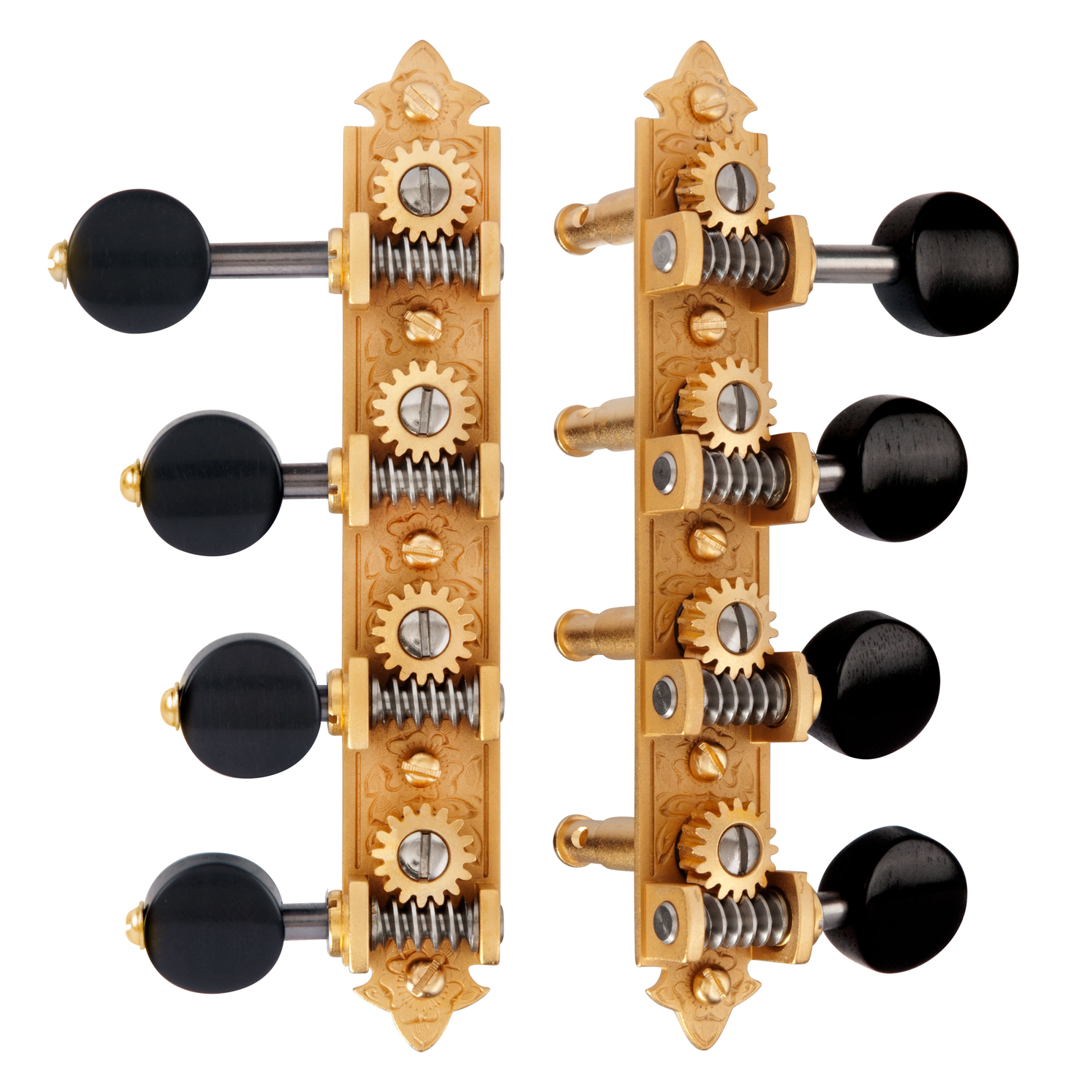 Waverly F-style Mandolin Machines with Ebony Knobs, Satin Gold