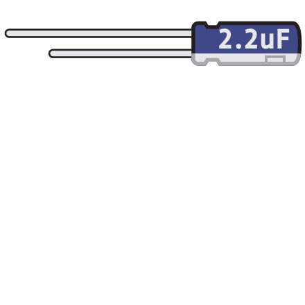 Capacitors for Amps and Pedals, 2.2uF, 50v electrolytic