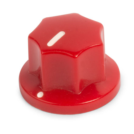 Pedal Knobs, Red, Small Fluted
