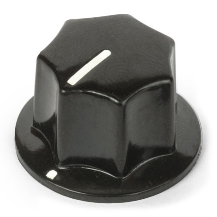 Pedal Knobs, Black, Large Fluted