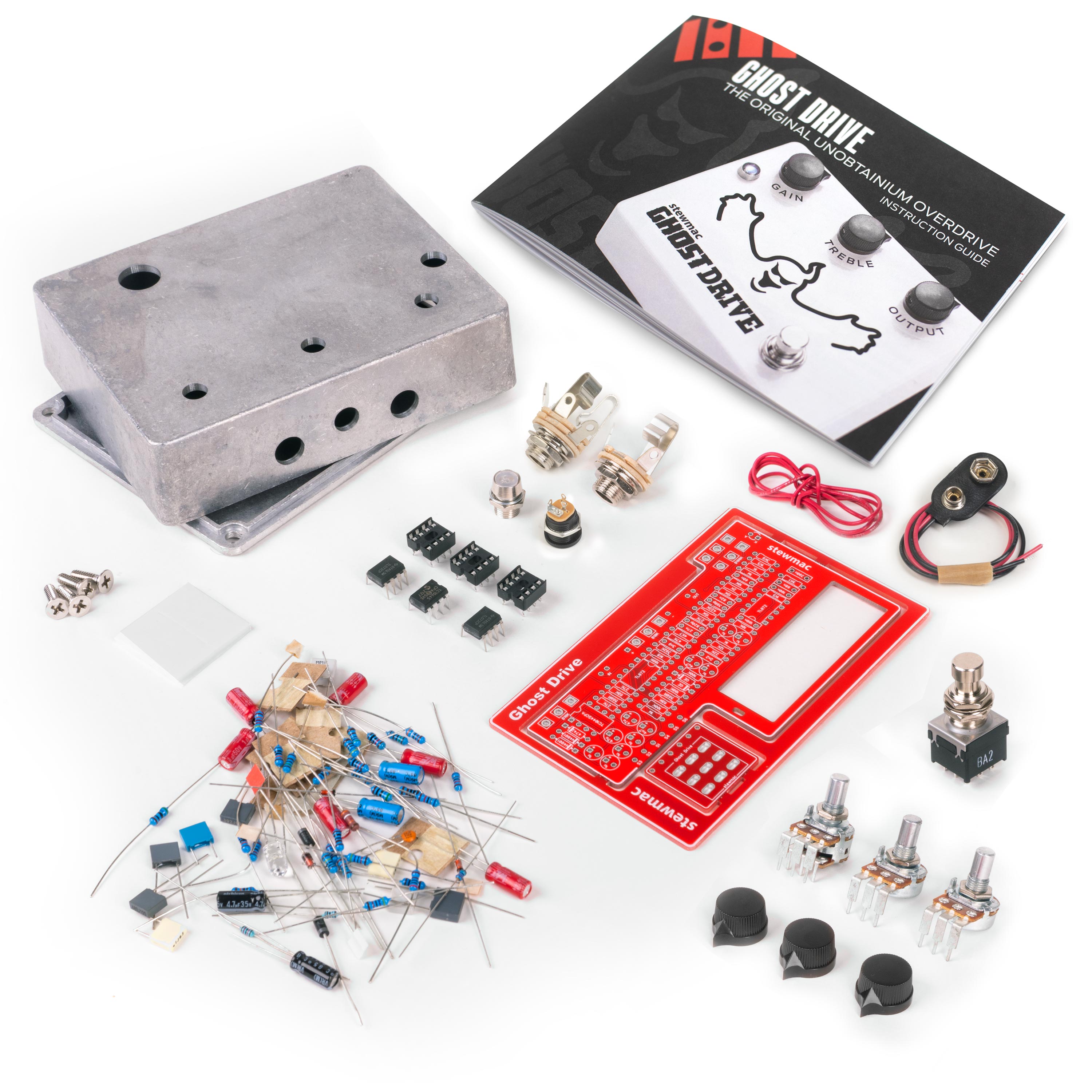 StewMac Ghost Drive DIY Pedal Kit, With Bare Enclosure