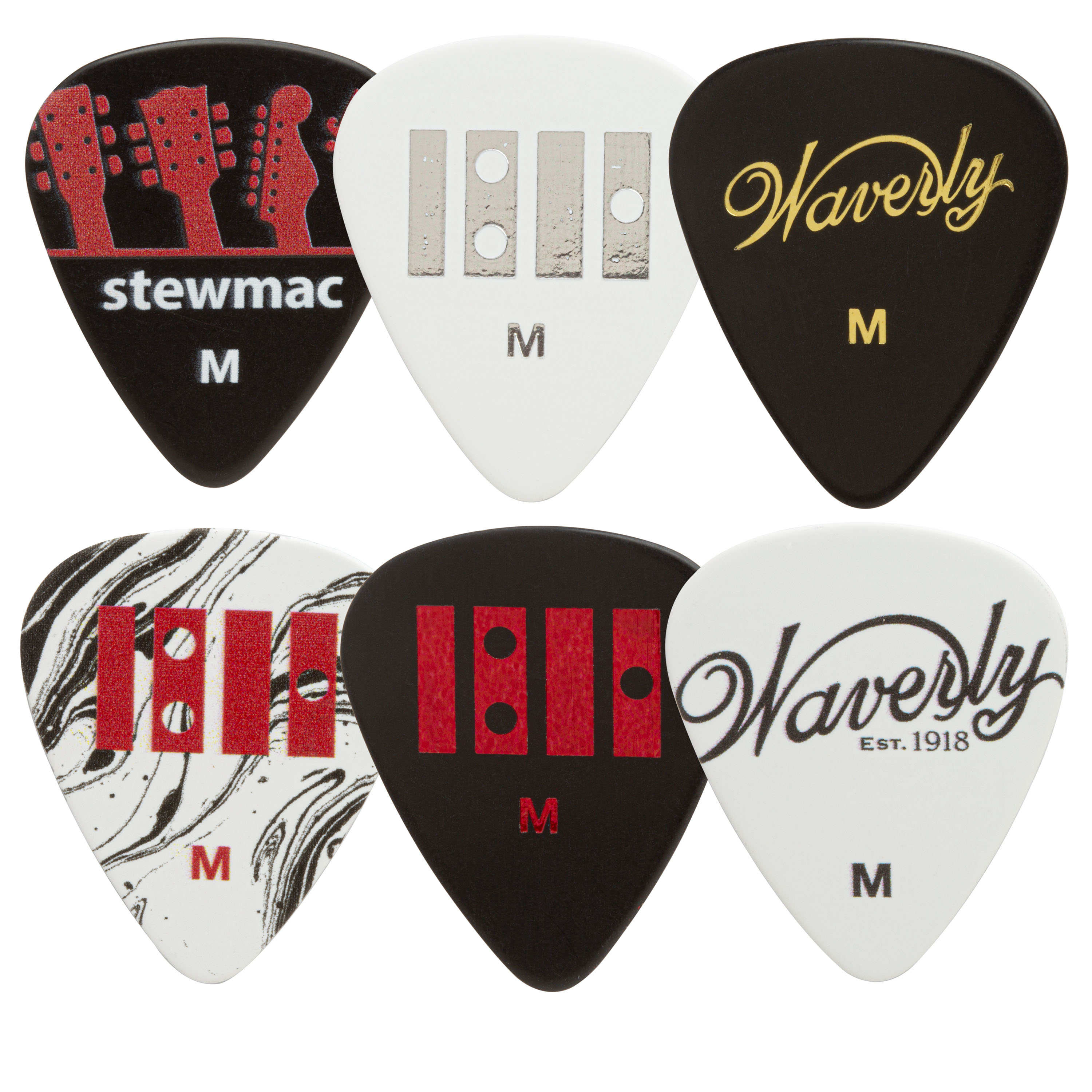 StewMac Pick Collection No.1, Medium - 6 pack