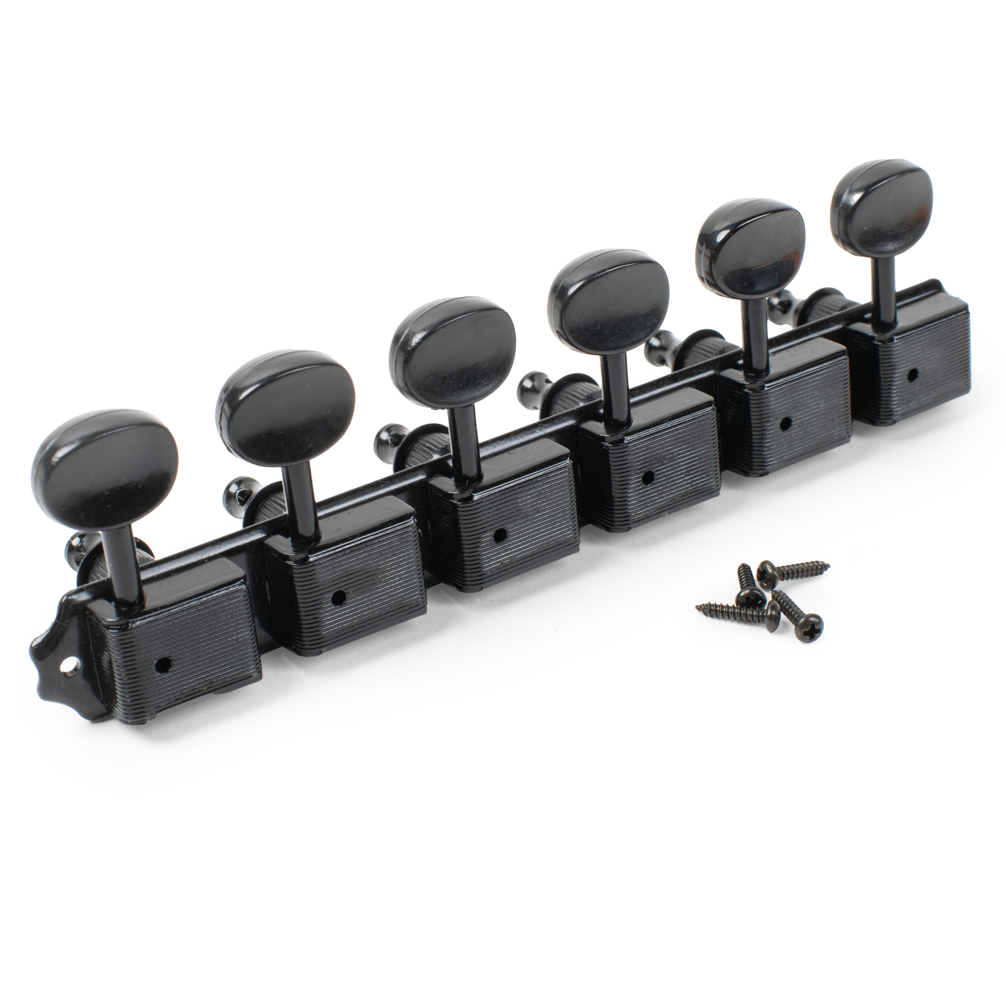 StewMac 6-On-Plate Tuners, Black