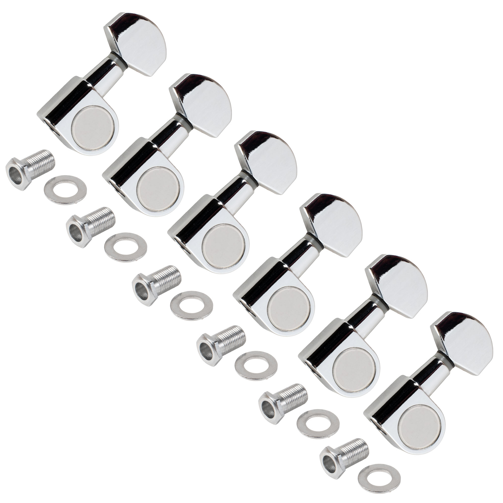 StewMac 6-In-Line Tuners with Large Schaller-style Knob, Chrome