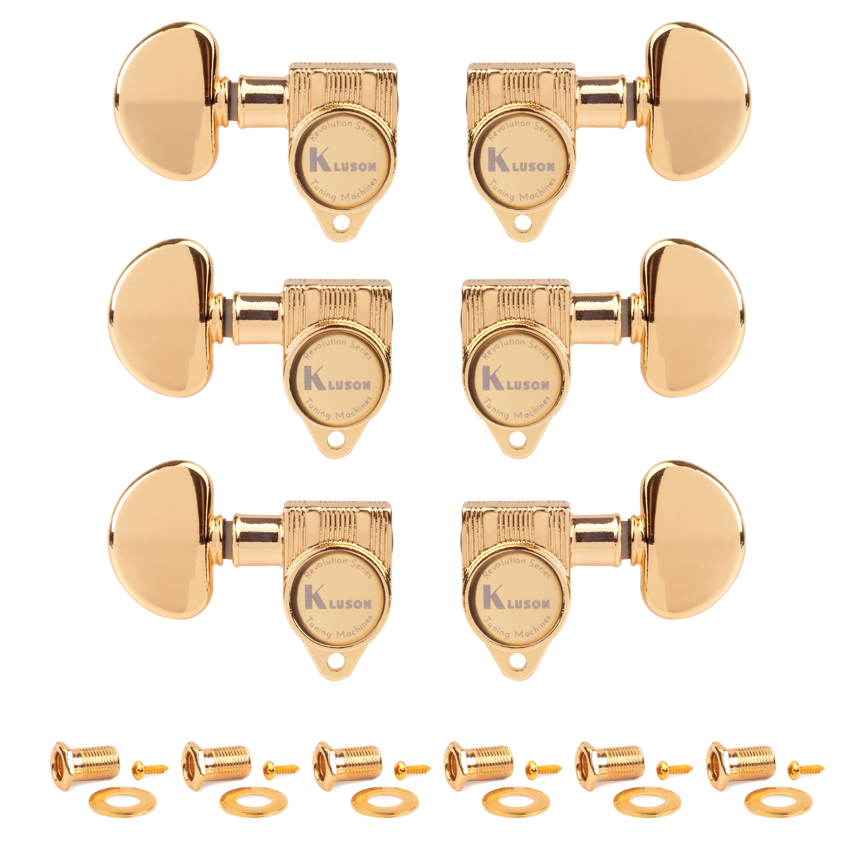 Kluson 3+3 Revolution Series E-Mount Tuners, Gold