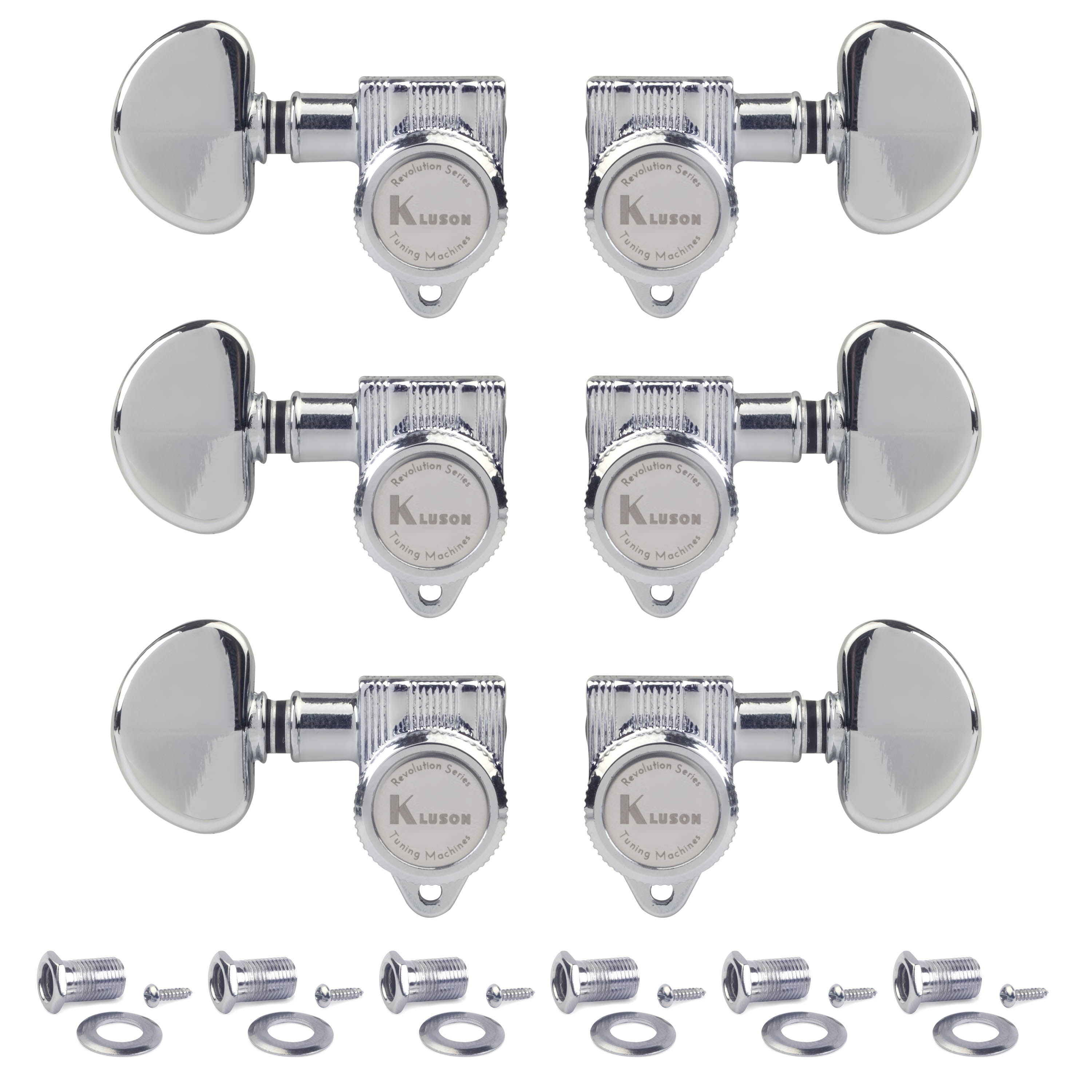 Kluson 3+3 Locking Revolution Series E-Mount Tuners, Chrome