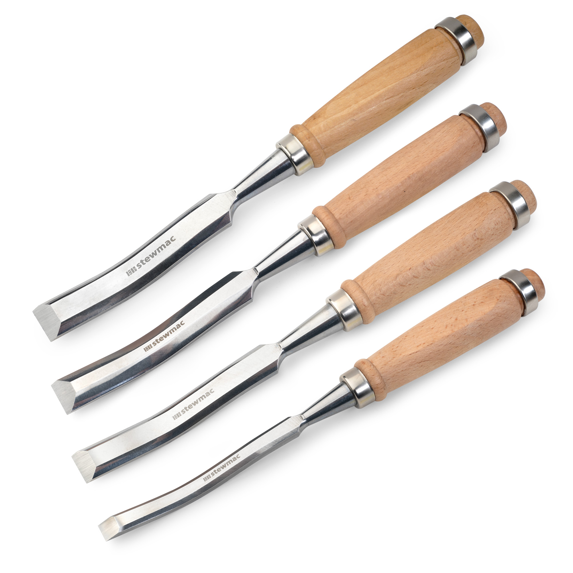 StewMac Curved Guitar Brace Chisels, Set of 4