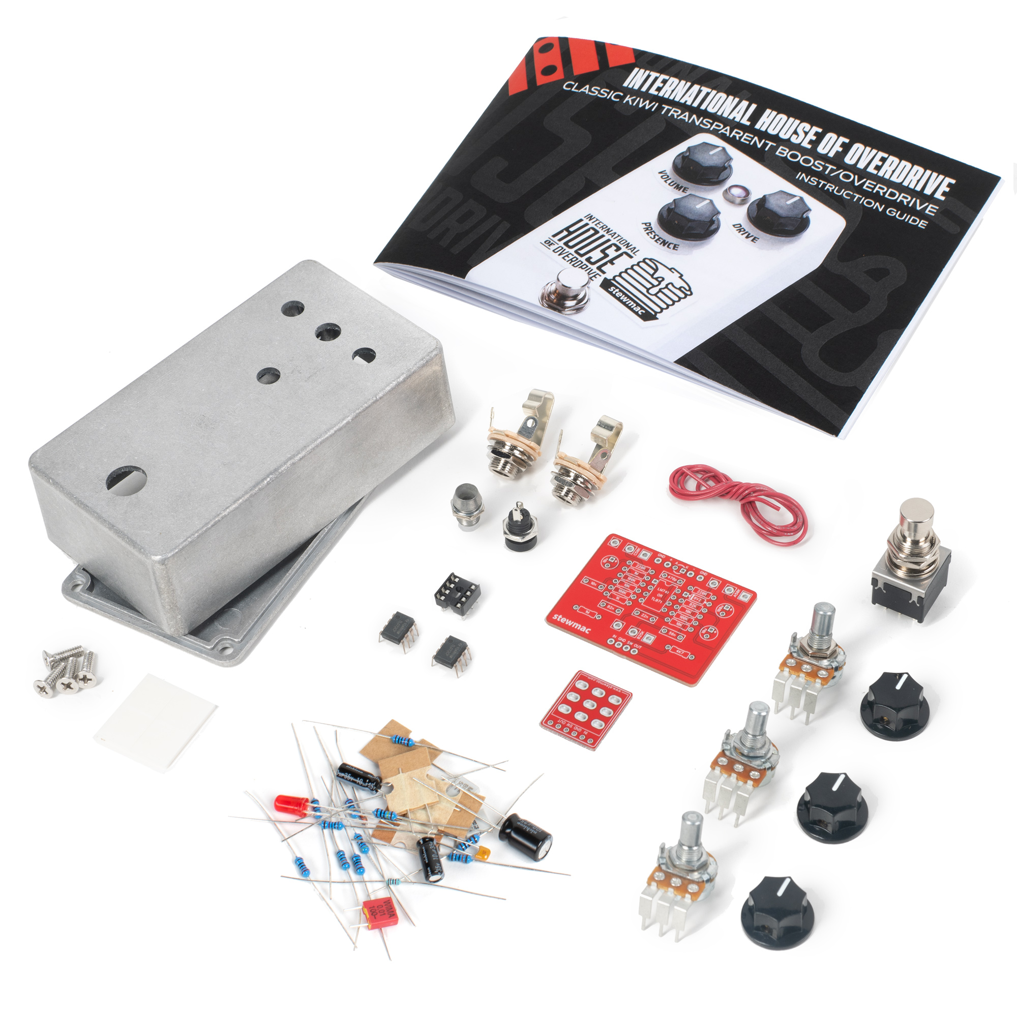 StewMac International House of Overdrive DIY Pedal Kit, With Bare Enclosure