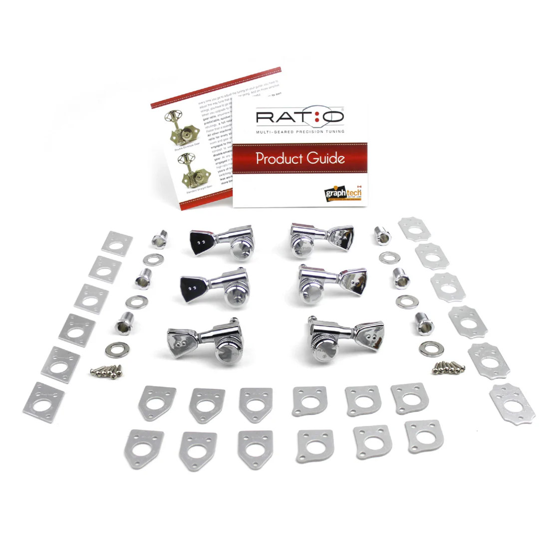 Graph Tech Ratio Electric Locking 3+3 Tuned Machine Heads with Vintage Knobs