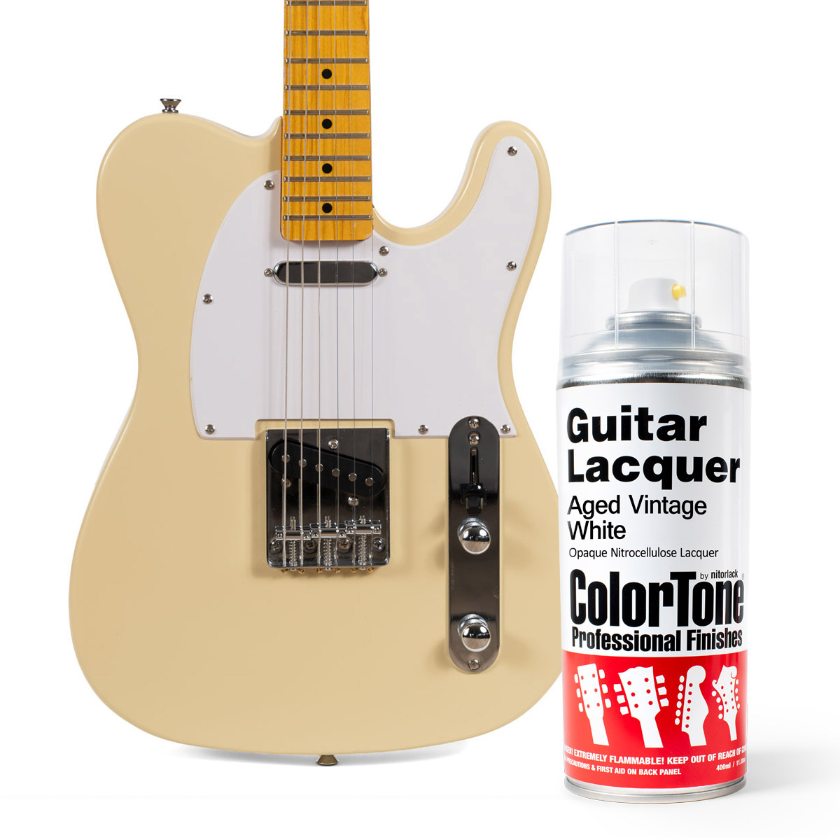 ColorTone Aerosol Guitar Lacquer, Aged Vintage White
