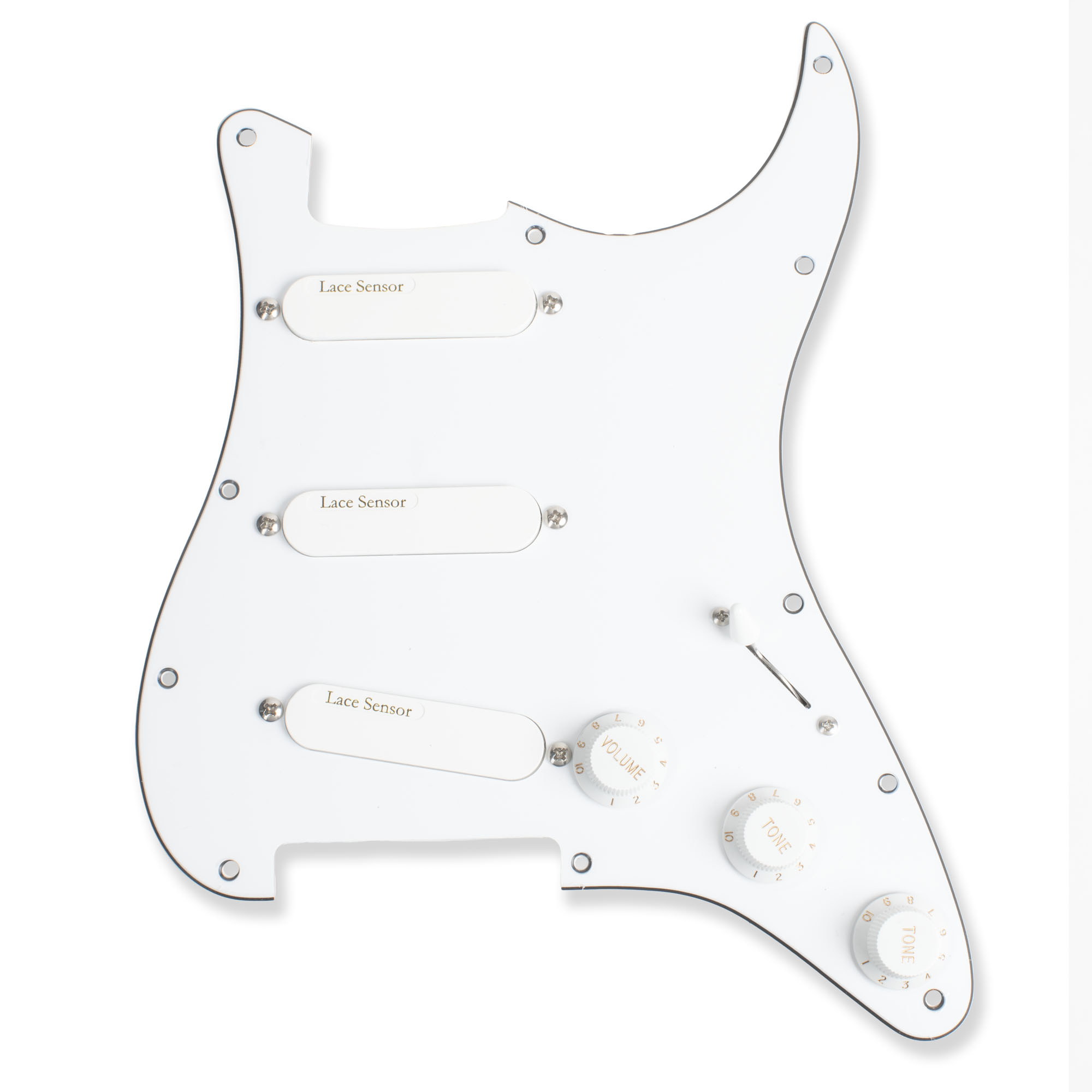 Lace Sensor Gold Triple Prewired Pickguard PLUS, White