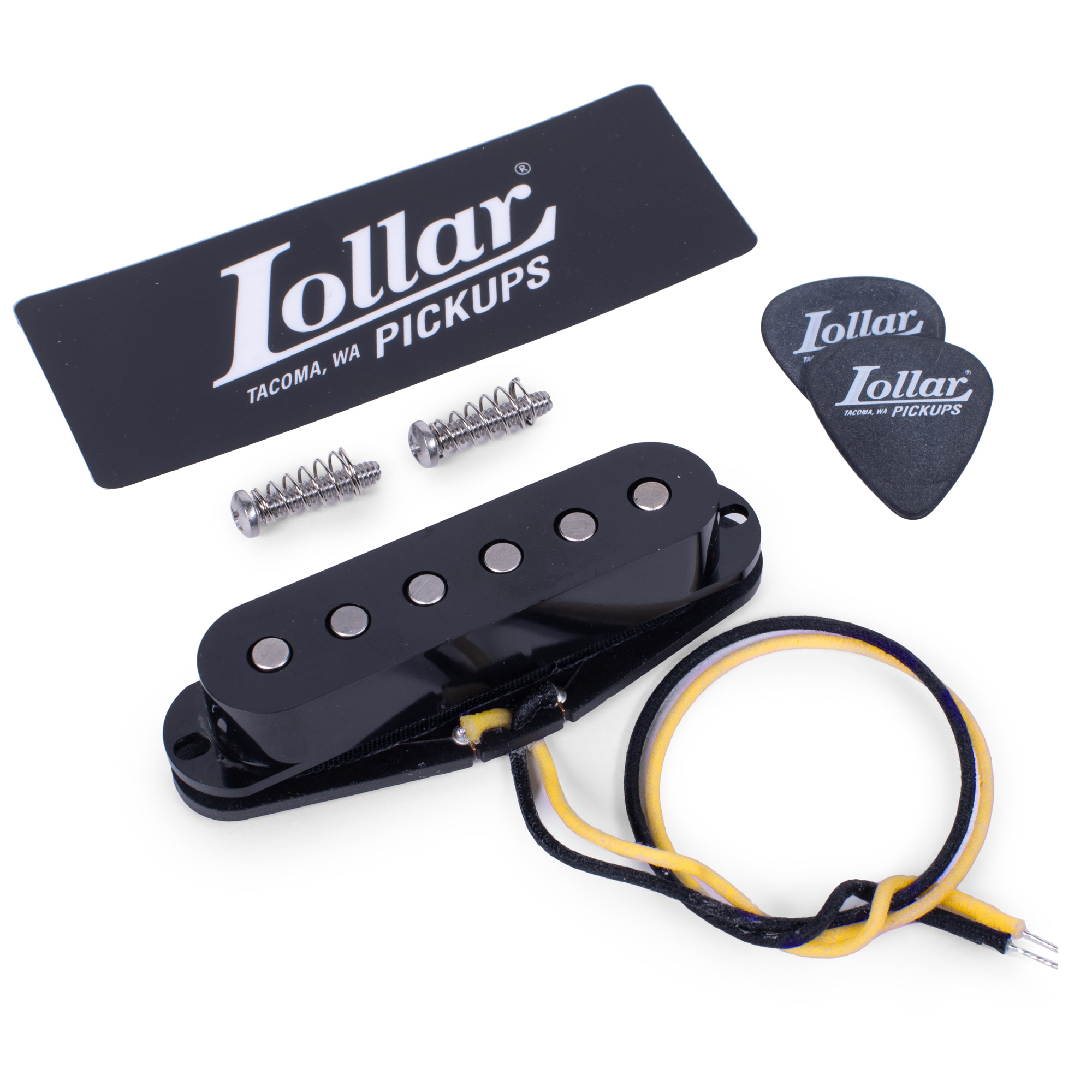 Lollar Pickups for Strat - Exclusively for StewMac, Middle Position, Black Cover