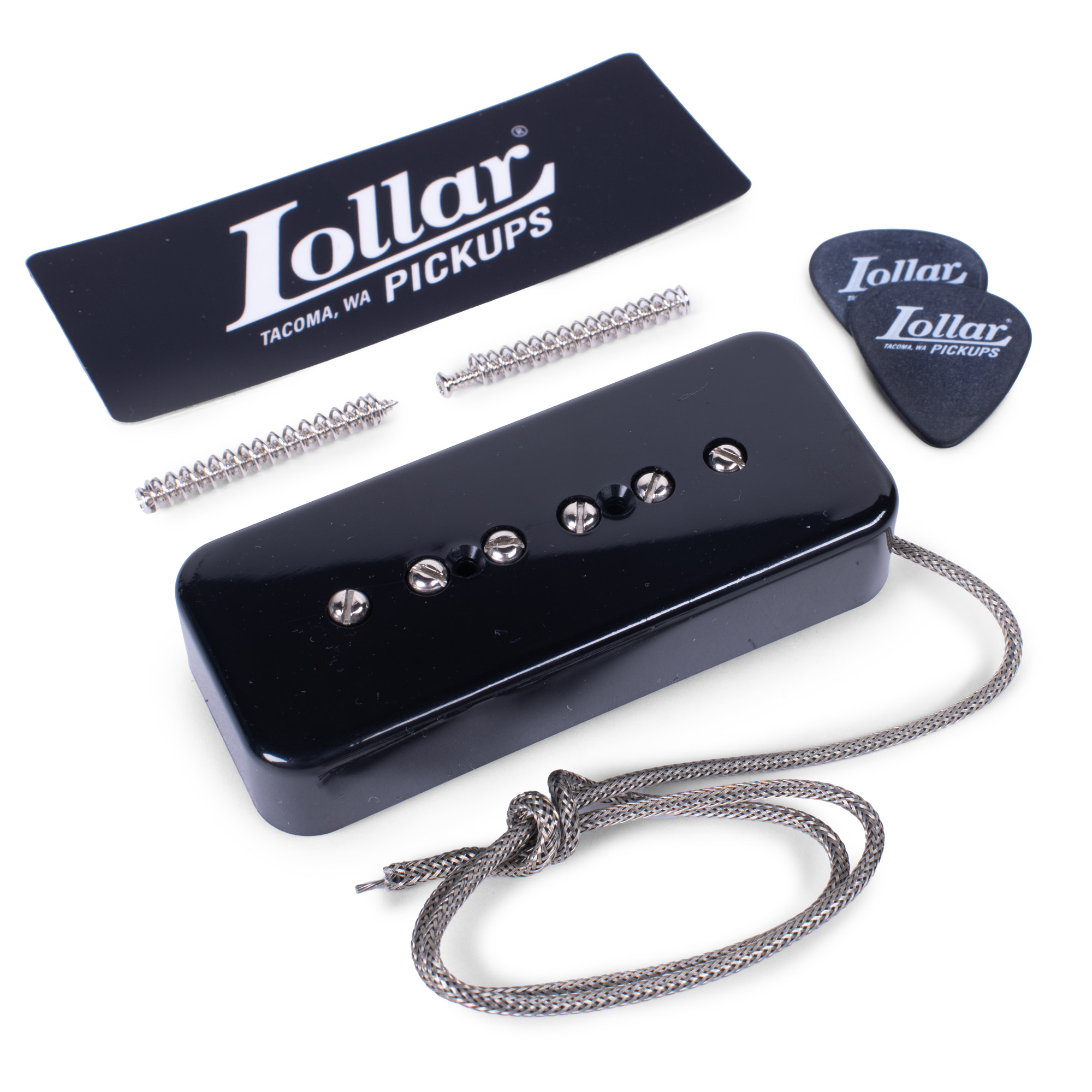 Lollar Soapbar P-90 Pickups - Exclusively for StewMac, Bridge Position, Black Cover