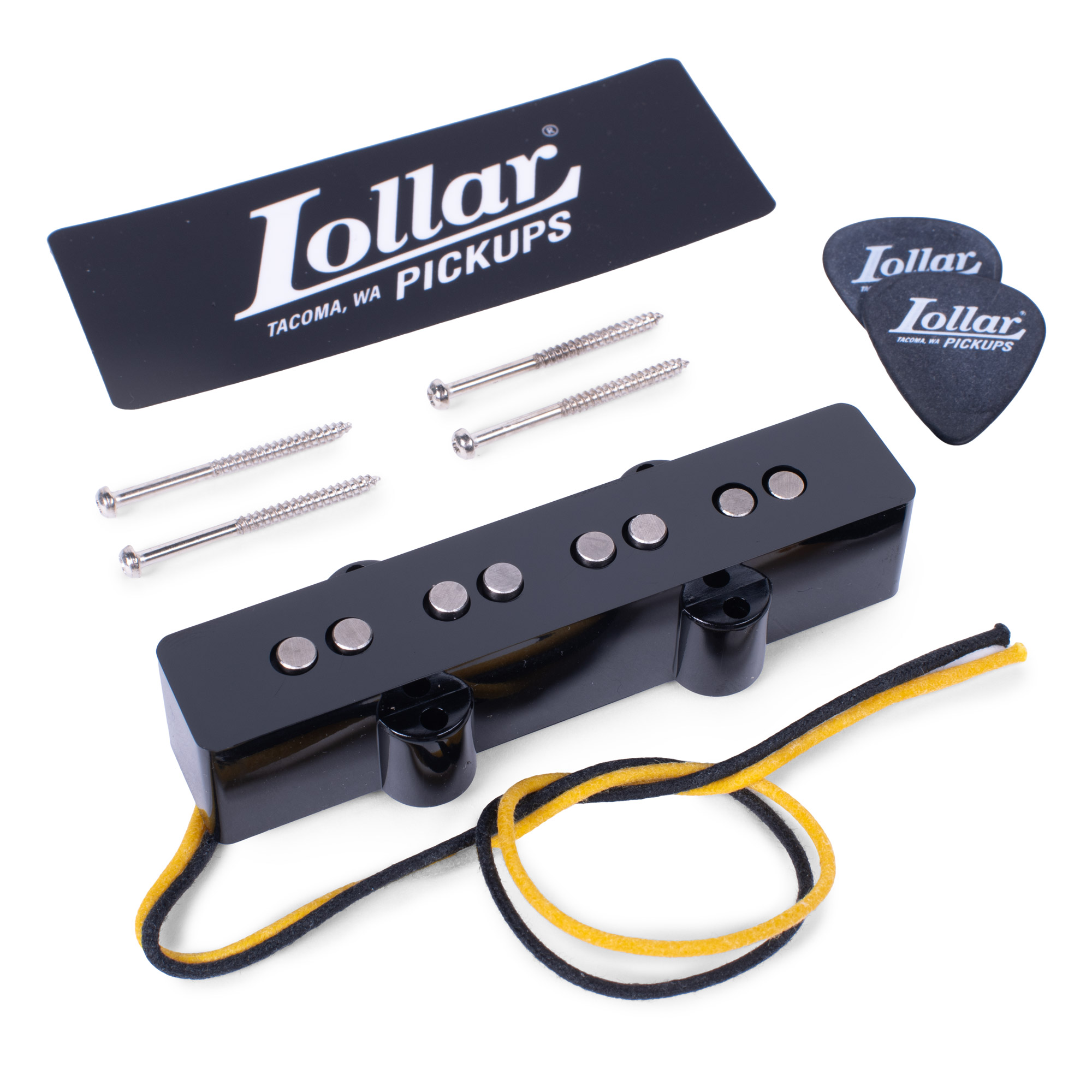 Lollar Pickups for Jazz Bass - Exclusively for StewMac, Bridge Position, Black Cover