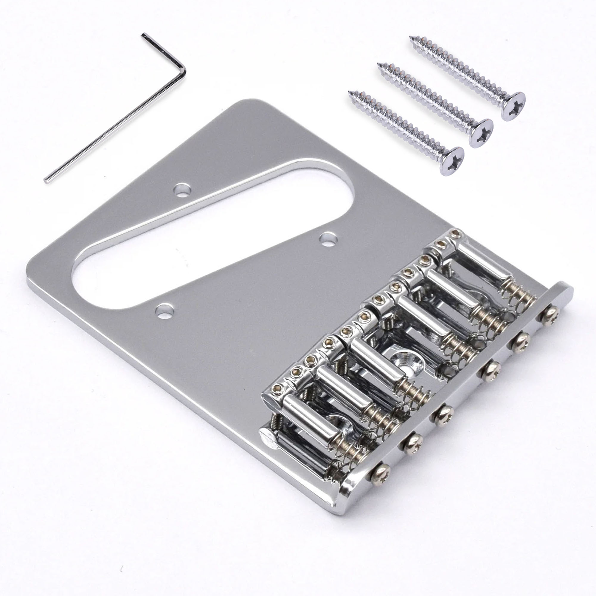 StewMac 6-Saddle Bridge for Tele, Chrome