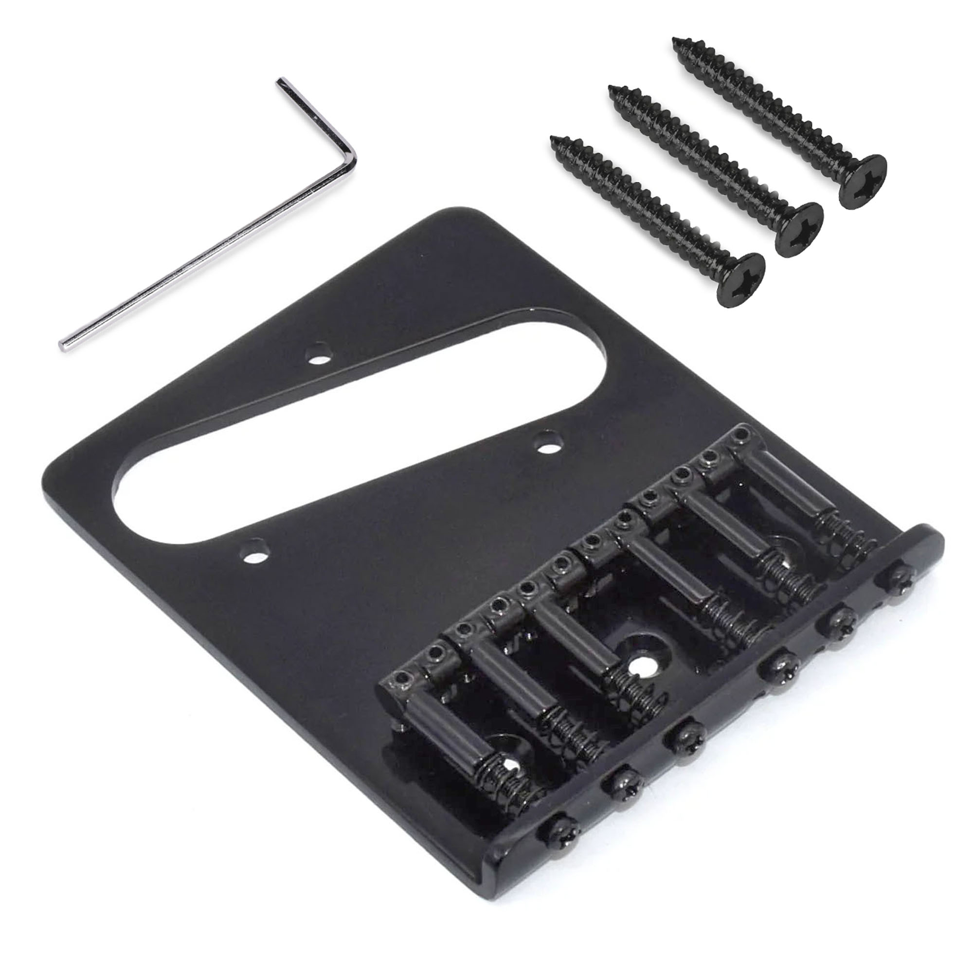 StewMac 6-Saddle Bridge for Tele, Black