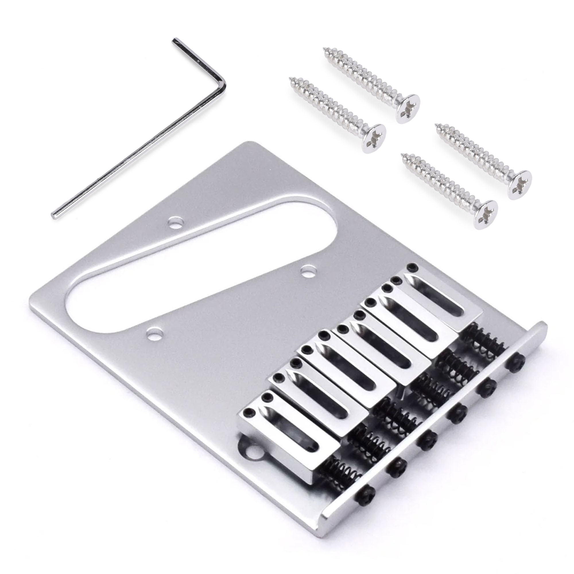 StewMac Modern Bridge for Tele, Satin Chrome