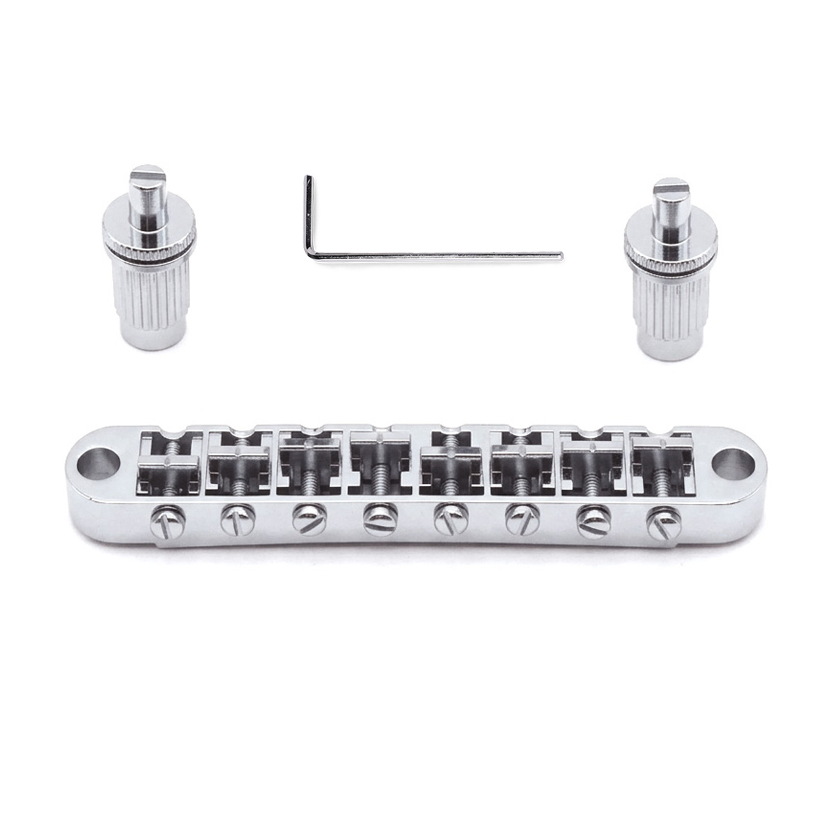 StewMac 8-String Tune-O-Matic Bridge, Chrome