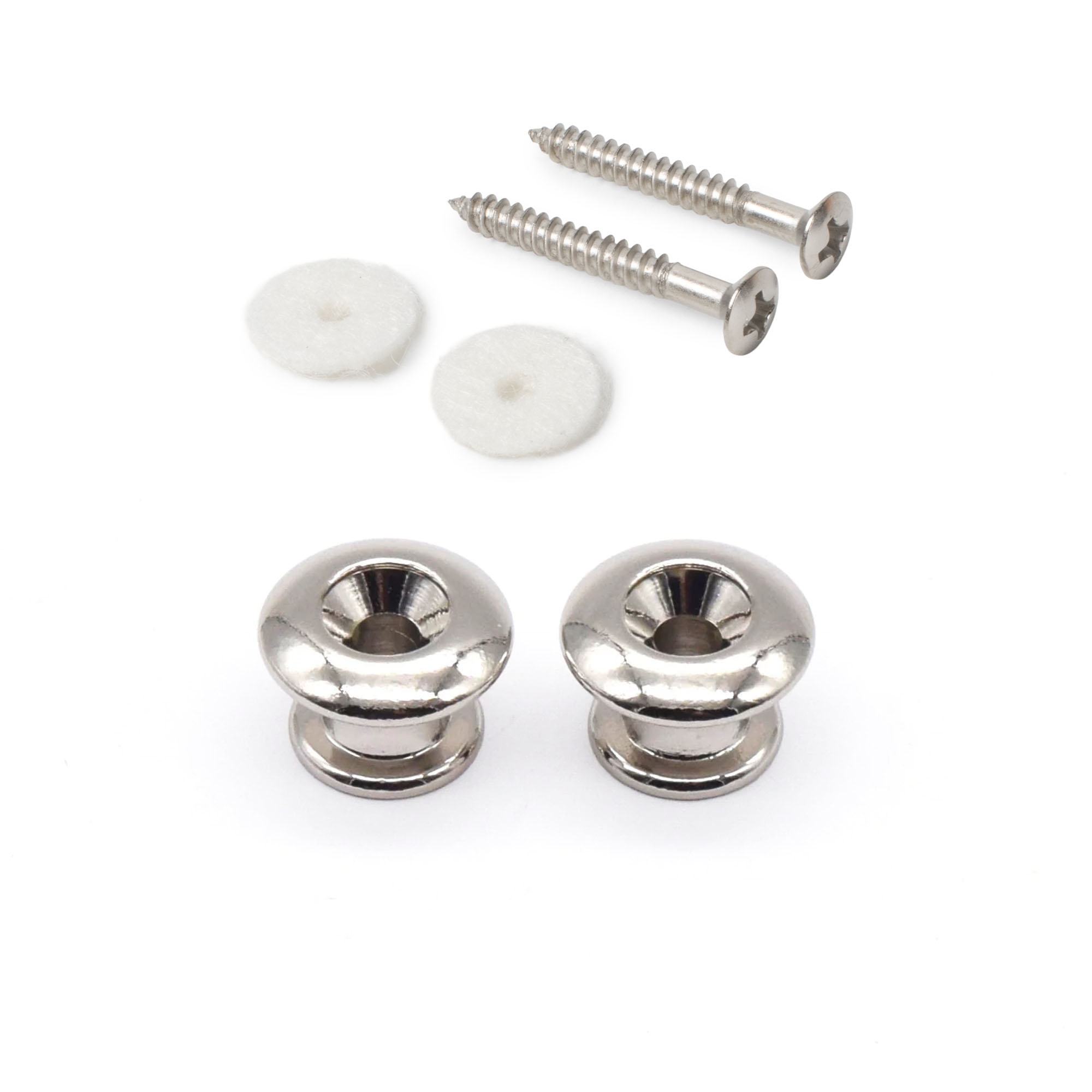 StewMac Strap Buttons, Nickel, Set of 2