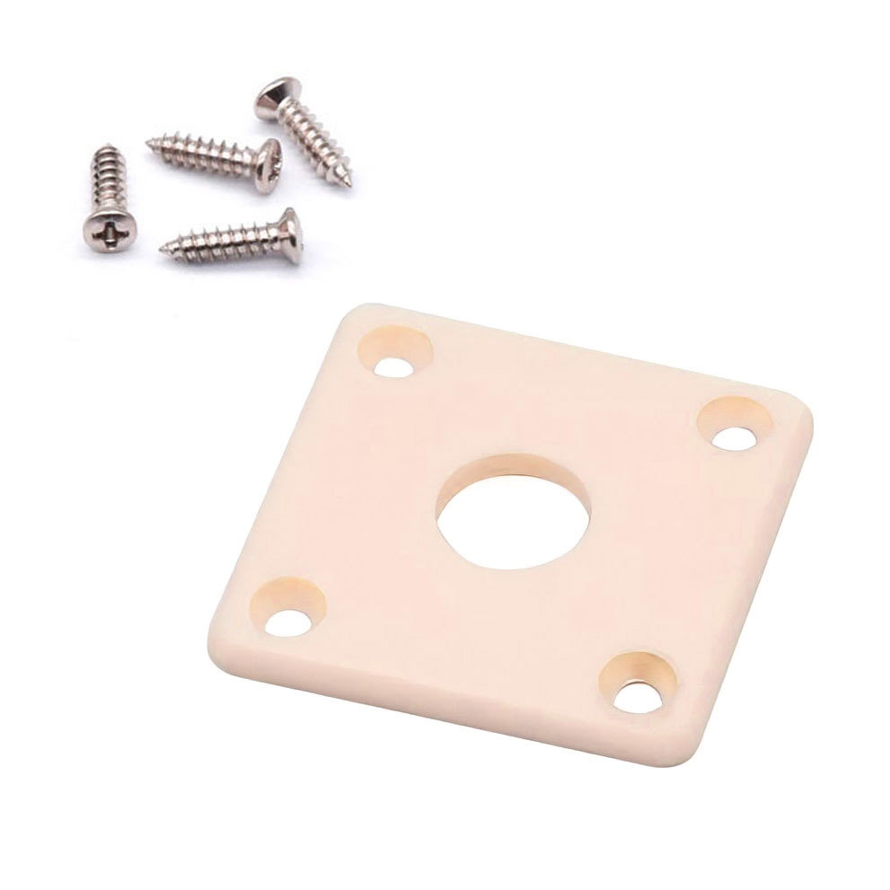 StewMac Plastic Jack Plate, Cream, Curved