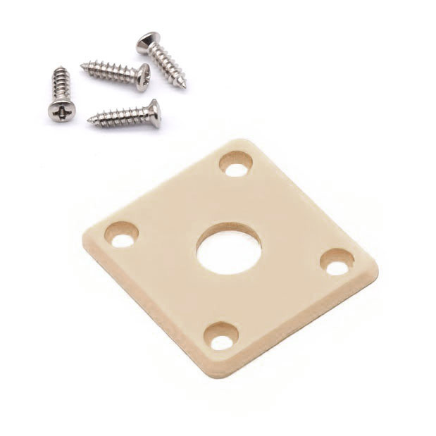 StewMac Plastic Jack Plate, Cream, Flat