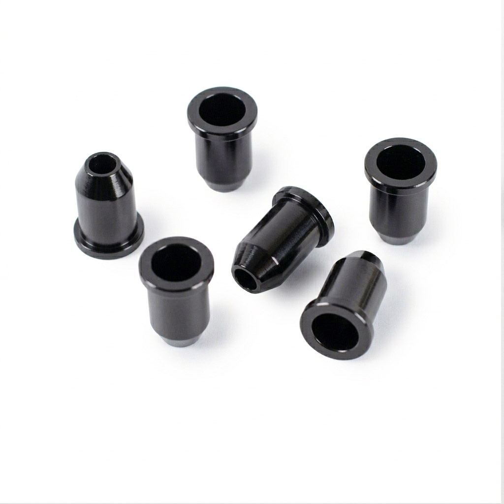 StewMac Guitar String-through Bullet Ferrules, Black, Set of 6