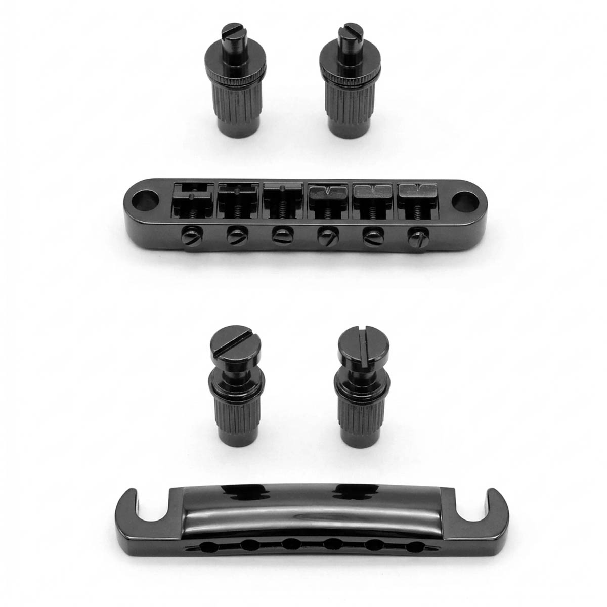 StewMac Tune-o-matic Bridge and Tailpiece, Black