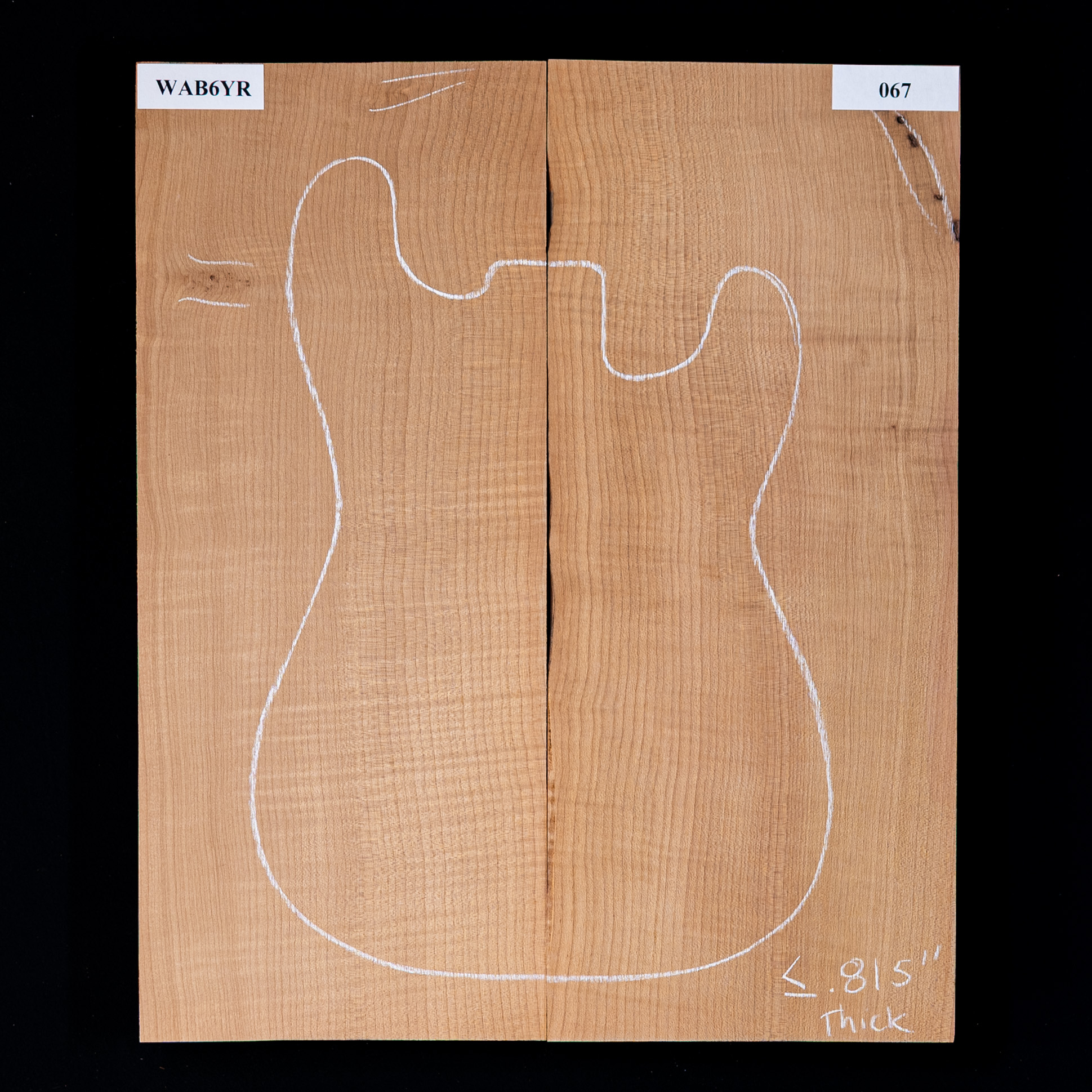 High-Flame Bigleaf Maple Torrefied Carved Top - 067