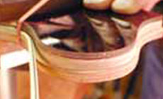 Heating the binding with a heat gun