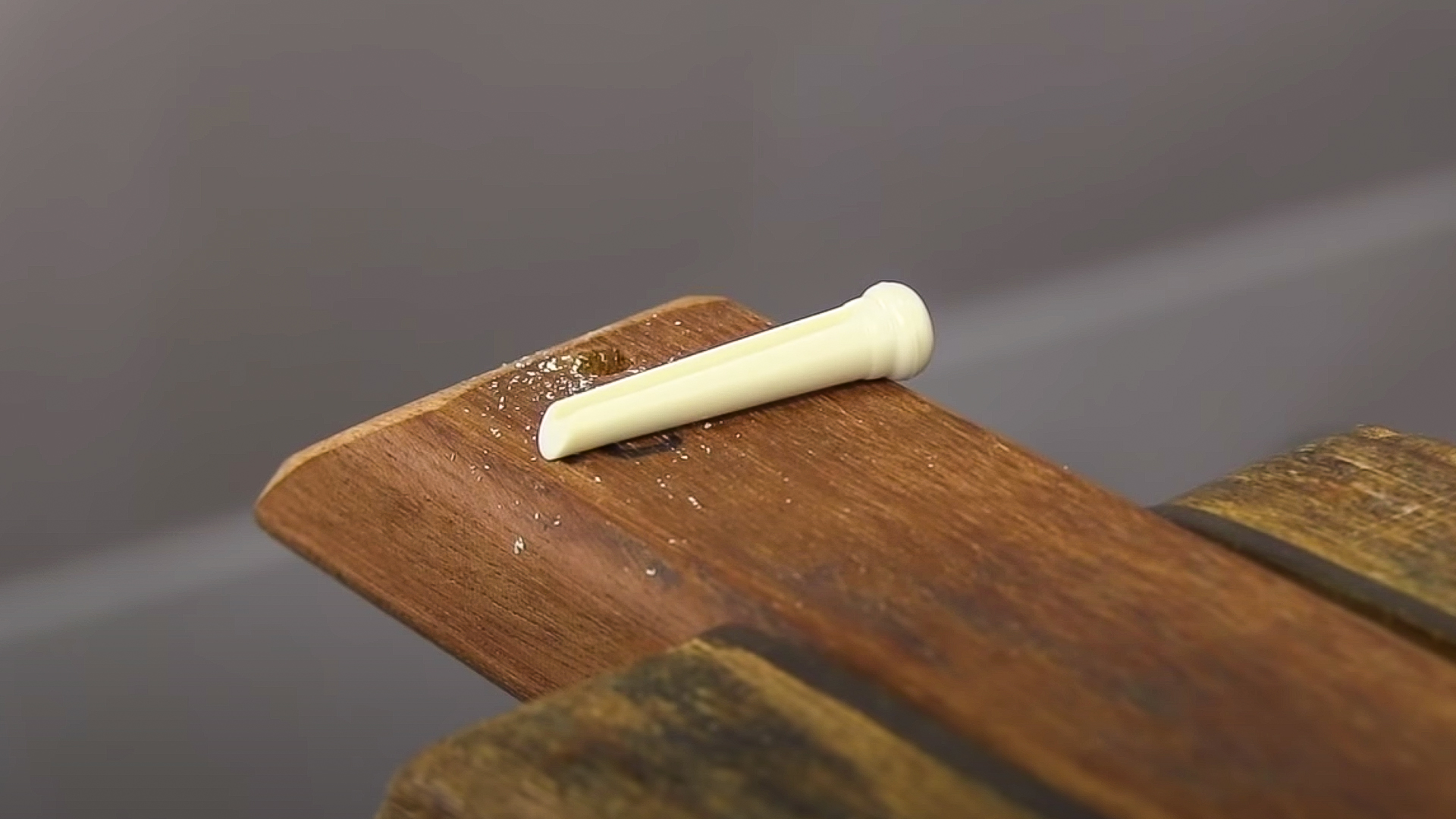 Chopping the ends off bridge pins