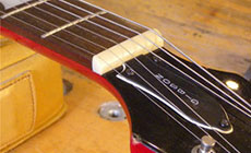 Gibson SG with a new nut close-up