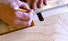 marked pocket and drilled holes