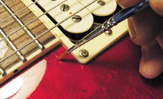 Brushing on acetone close-up