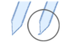 Burr on a razor: closeup