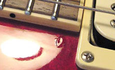 Lacquer drop-fill close-up