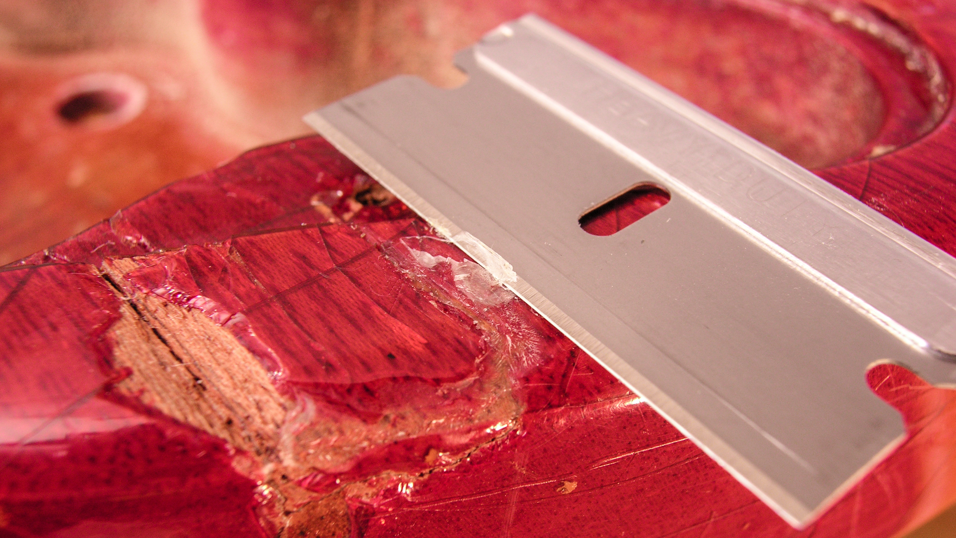 Mixing red epoxy for cherry-finish repairs