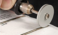 Fret polishing fine wheel, keep moving