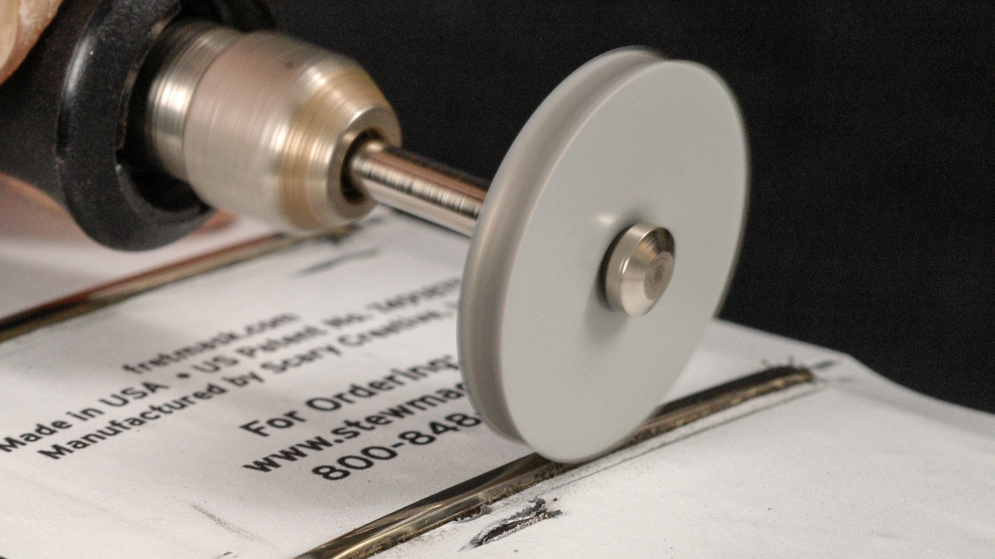 Using fret polishing wheels on a flex shaft