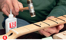 Installing binding strips