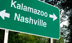 Nashville/Kalamazoo road sign