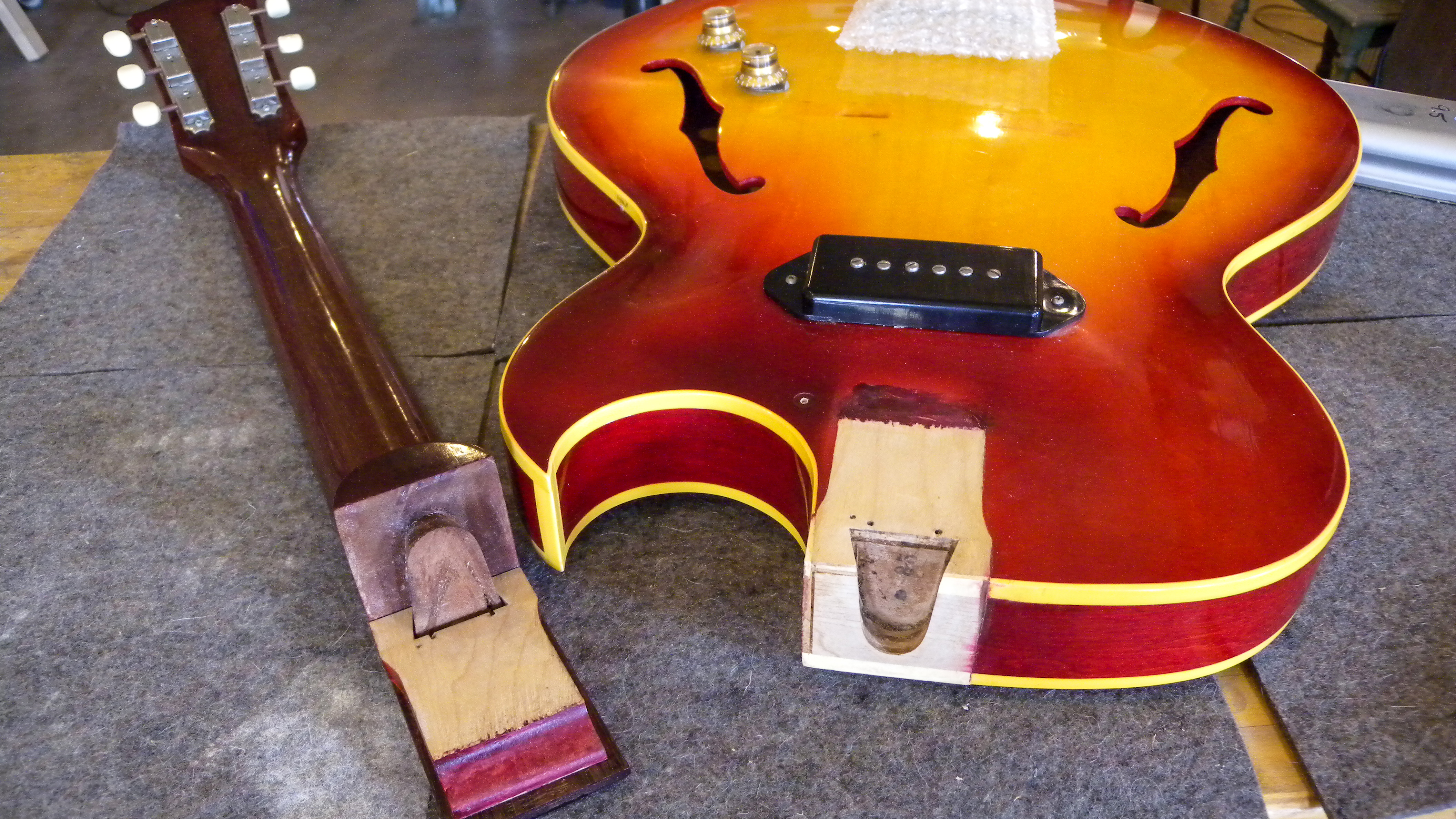 The damage caused by storing a guitar in a hot car or attic