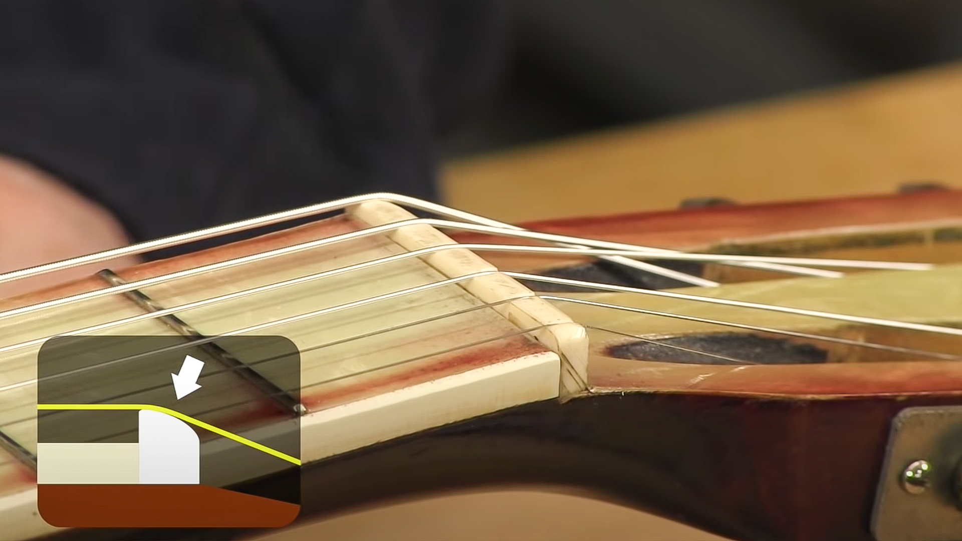 Two tips for filing string slots at the nut